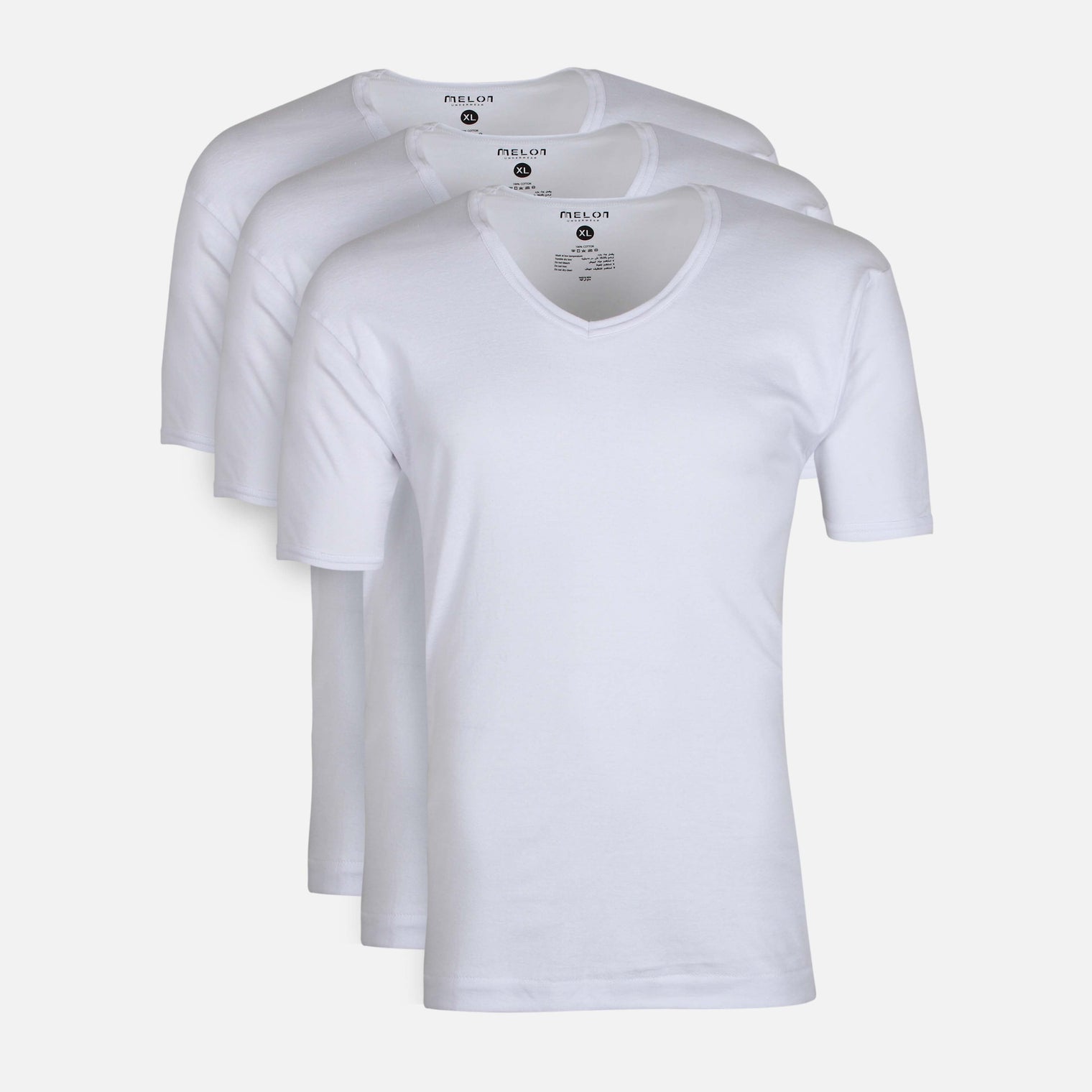 Men Innerwear V-Neck Half Sleeve White 3 Pieces