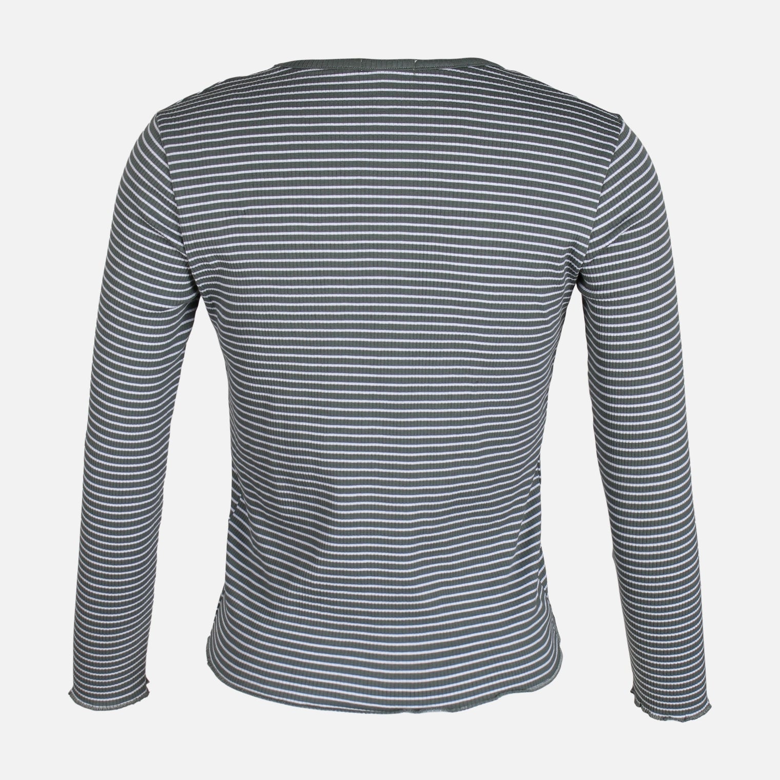 WOMEN RIB STRIPER LONG SLEEVE TEE