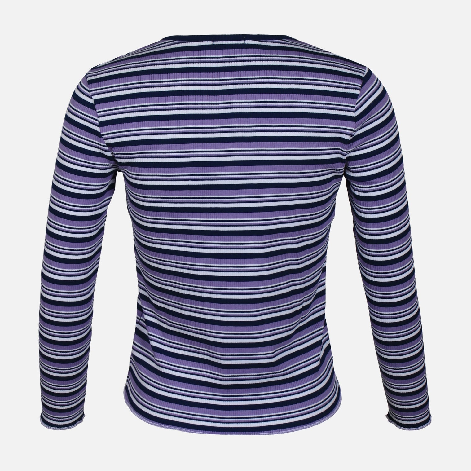 WOMEN RIB STRIPER LONG SLEEVE TEE