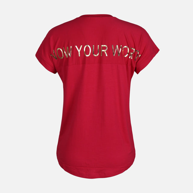 WOMEN VISCOSE LOOSE SHORT SLEEVE TEE