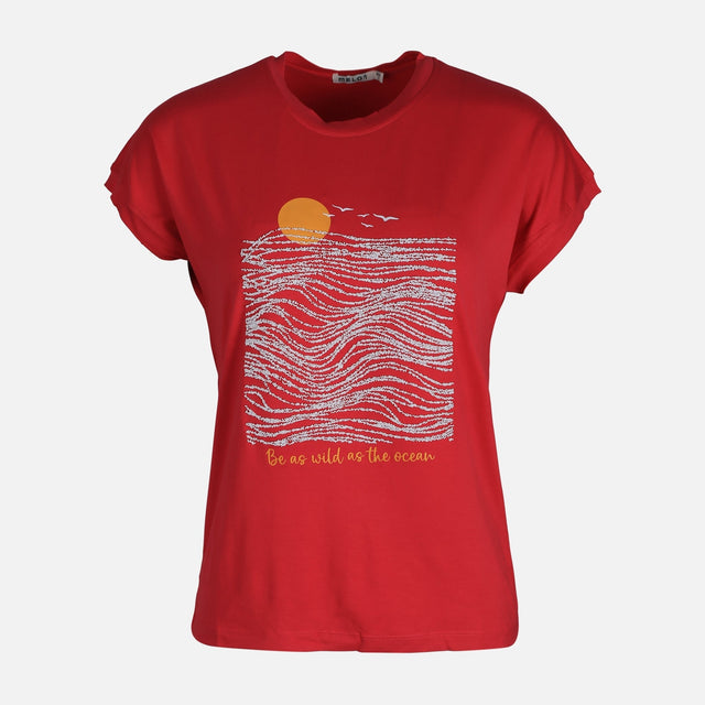 WOMEN VISCOSE LOOSE SHORT SLEEVE TEE