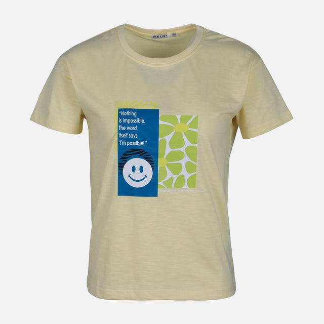 WOMEN SLUB LOOSE SHORT SLEEVE TEE