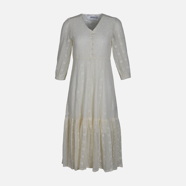 WOMEN SHORT SLEEVE LONG LACE DRESS