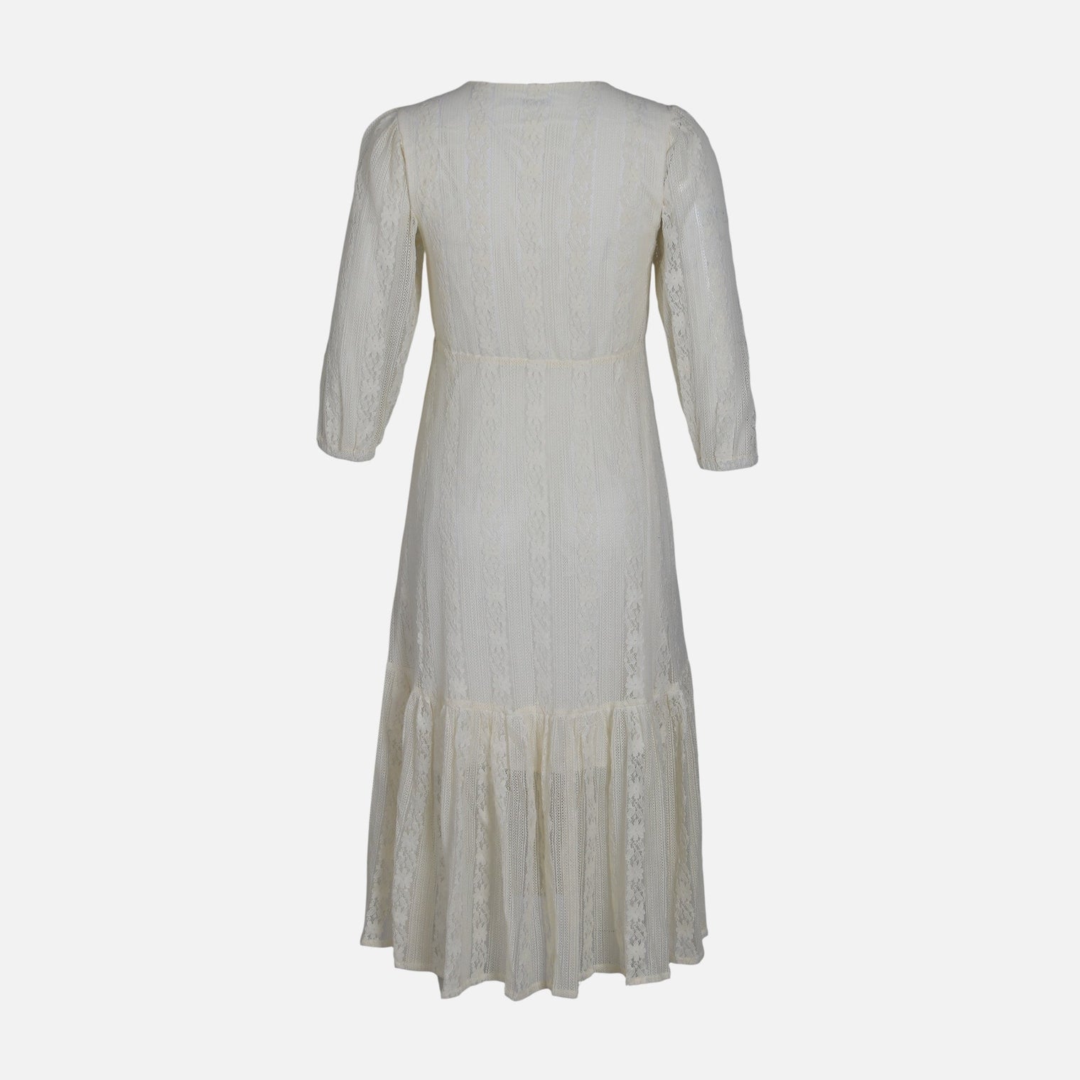 WOMEN SHORT SLEEVE LONG LACE DRESS