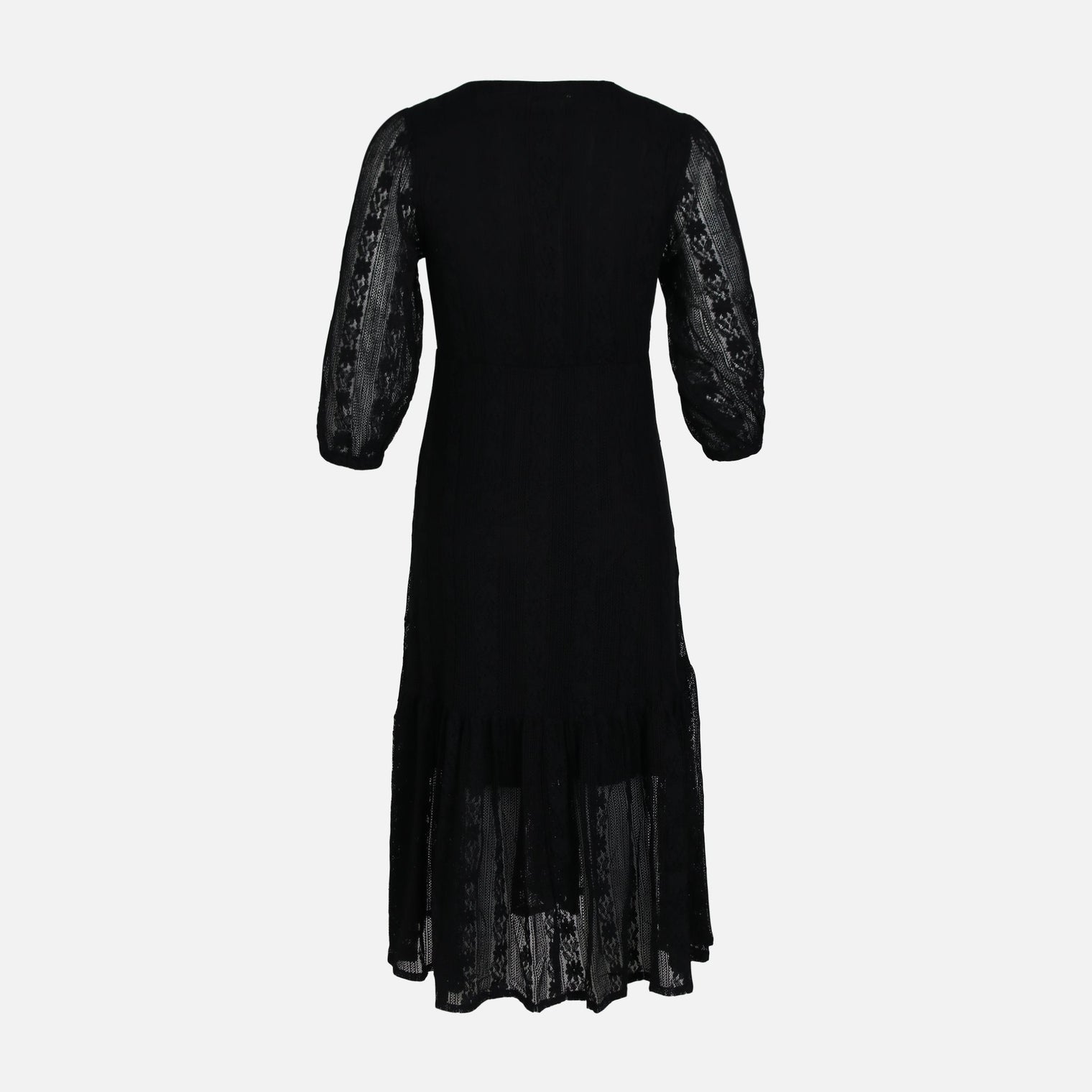 WOMEN SHORT SLEEVE LONG LACE DRESS