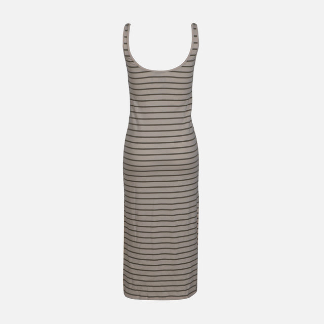WOMEN SLEEVE LESS LONG RIB DRESS