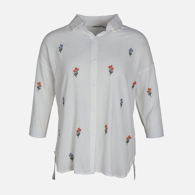 WOMEN EMB LONG SHIRT