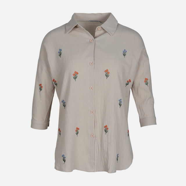 WOMEN EMB LONG SHIRT