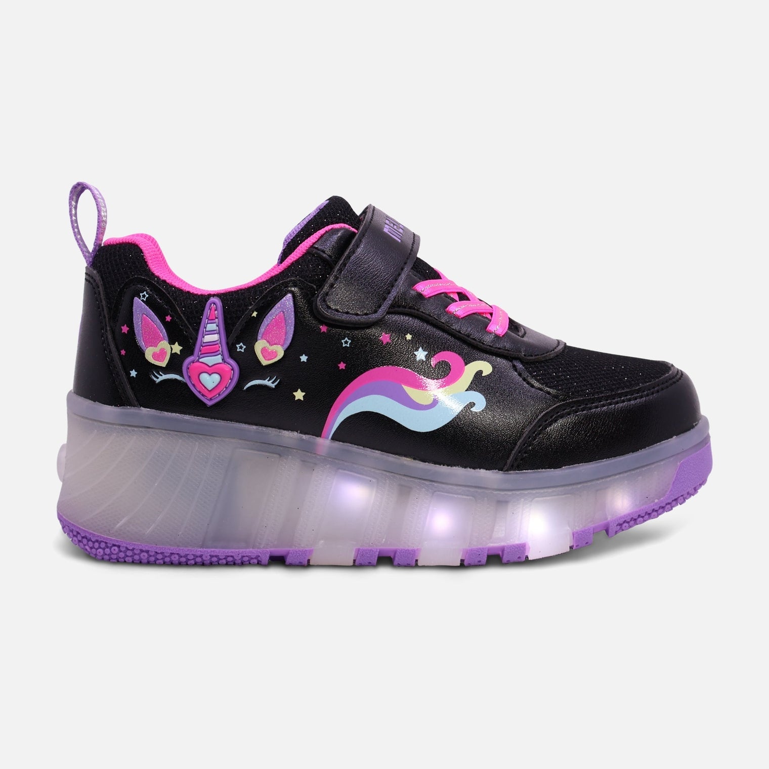 GIRLS WHEELS VELCRO LIGHTING SHOES