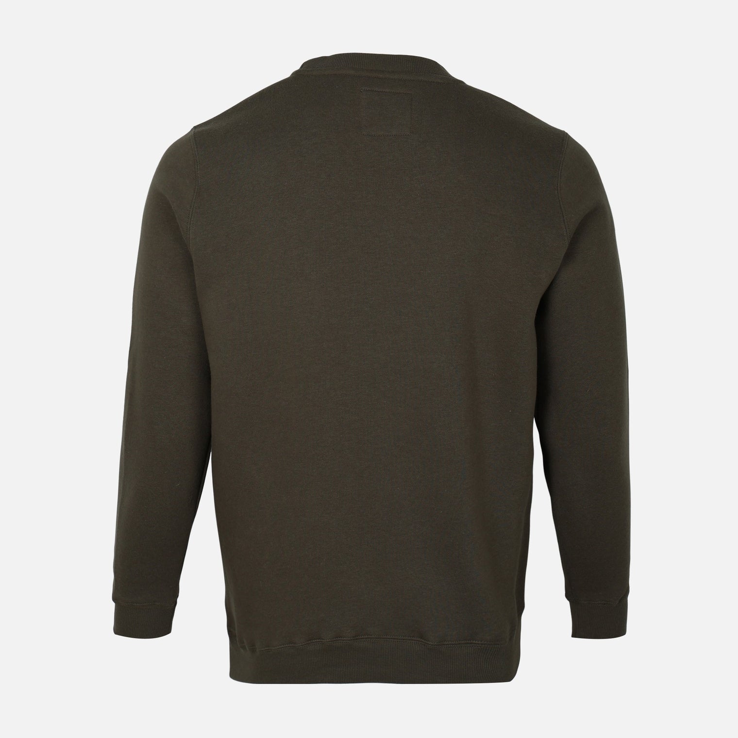 MEN SOLID FLEECE PULLOVER ROUND NECK