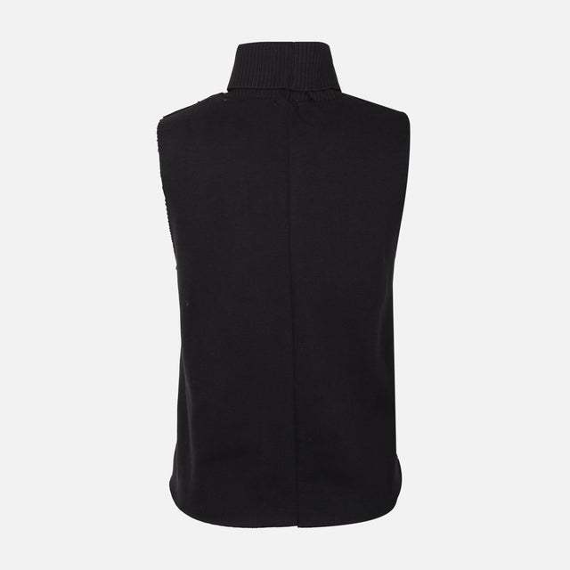 WOMEN SLEEVE LESS HIGH NECK SWEATER