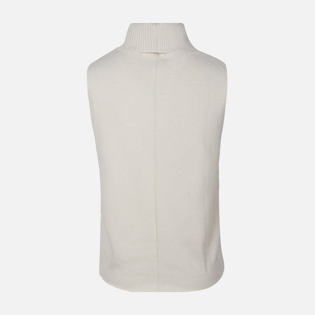 WOMEN SLEEVE LESS HIGH NECK SWEATER