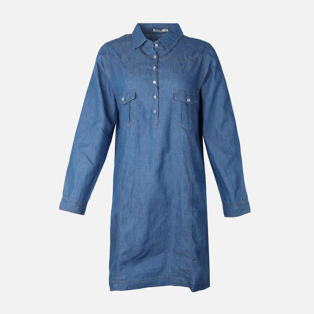 WOMEN DENIM LONG SHIRT LONG SLEEVES