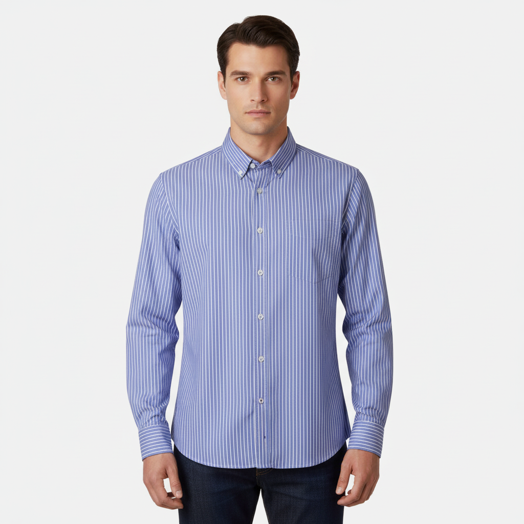 Men Long Sleeve Stripe Shirt