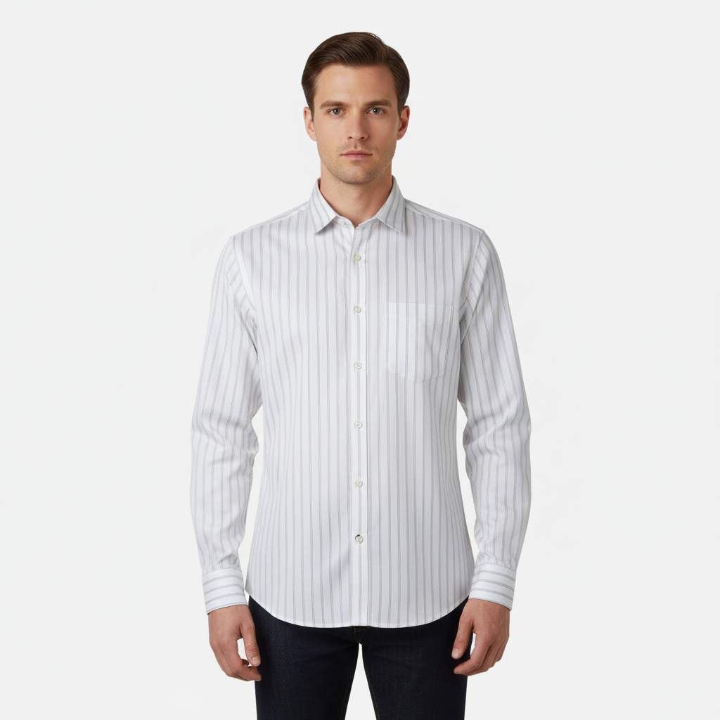 Men Long Sleeve Stripe Shirt