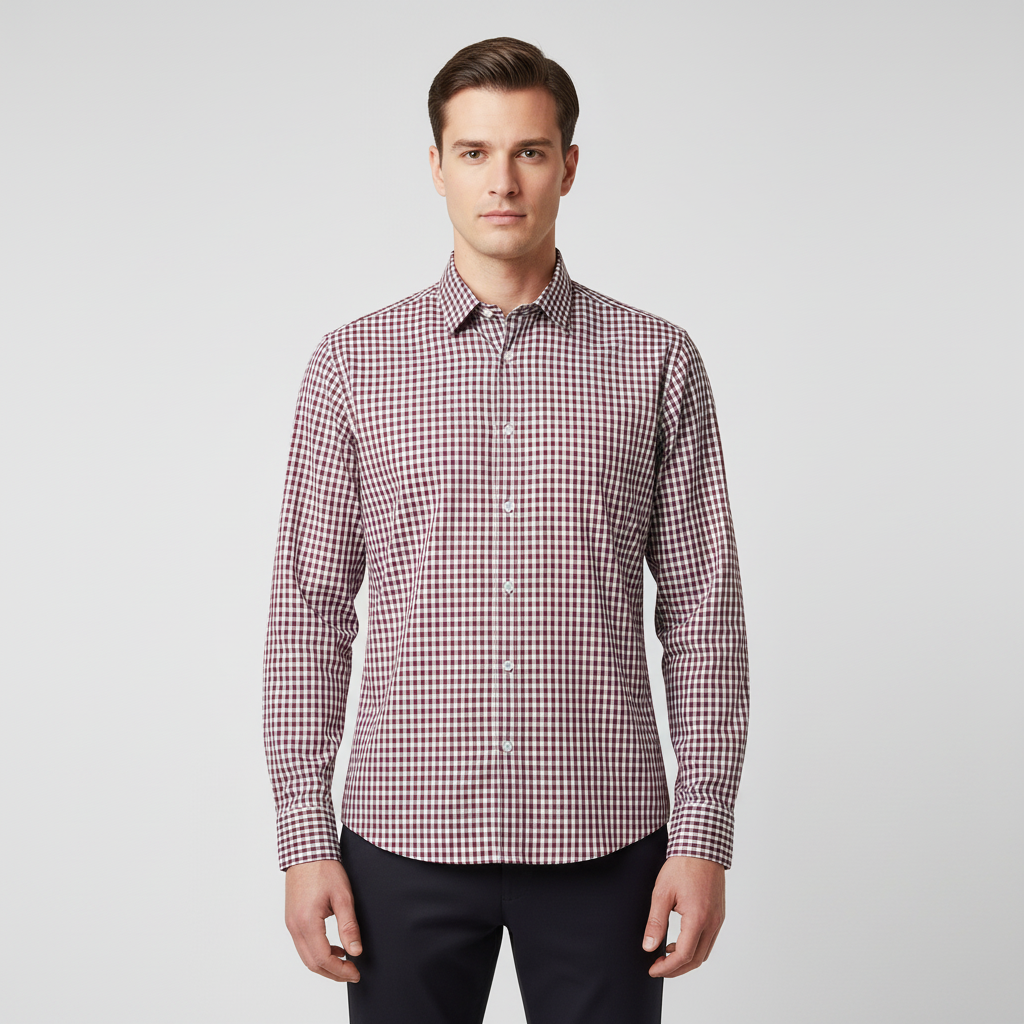 Men Long Sleeve Checkered Shirt