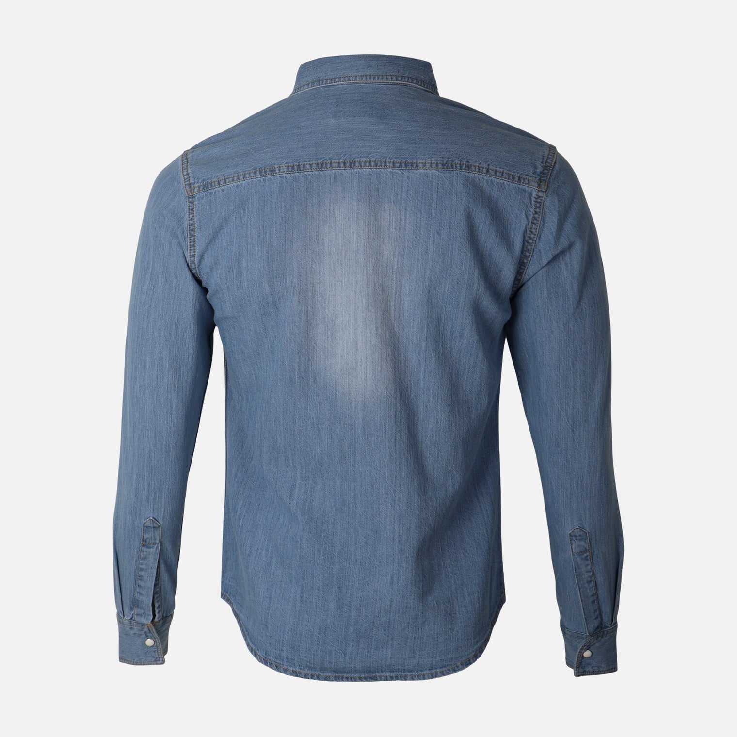 Men Long Sleeve Slub Denim Shirt