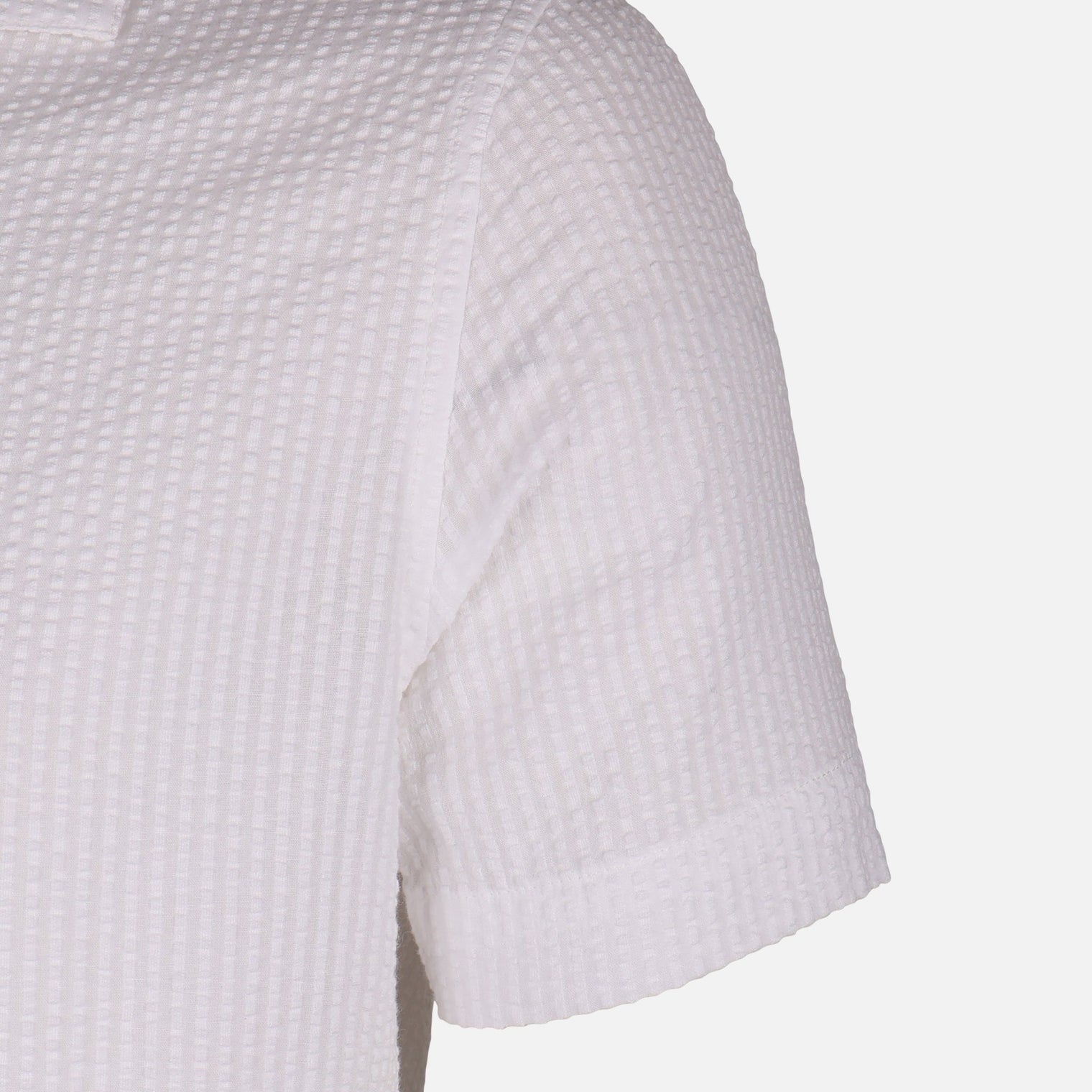 Men Short Sleeve Open Collar Seer Sucker Shirt