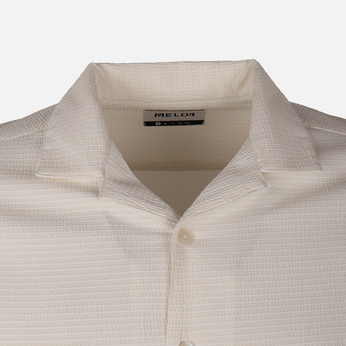 Men Short Sleeve Open Collar Textured Crinkle Shirt