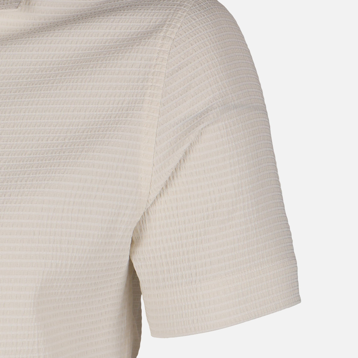 Men Short Sleeve Open Collar Textured Crinkle Shirt