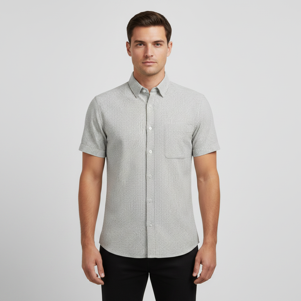 Men Folded Sleeve Shirt