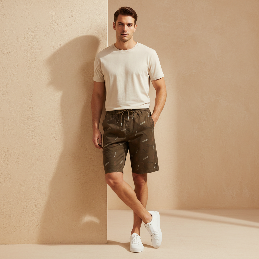 Men Woven Shorts Slim Fit