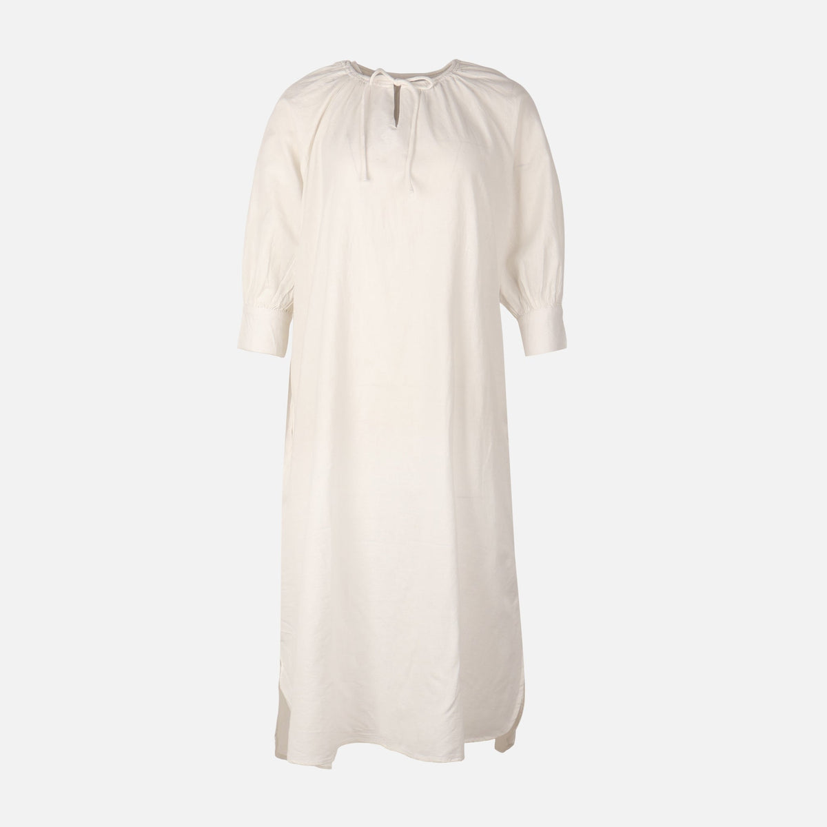 Women 3/4 Sleeve Linen Blend Ankle Dress