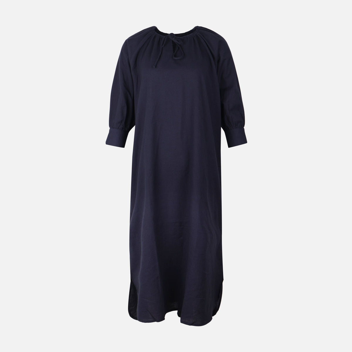 Women 3/4 Sleeve Linen Blend Ankle Dress