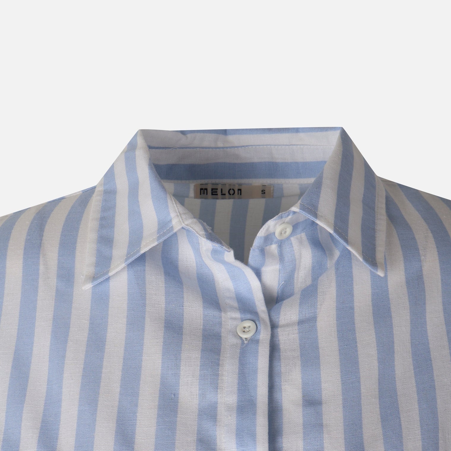 Women 3/4 Sleevr Linen Blend Shirt Stripe Dress