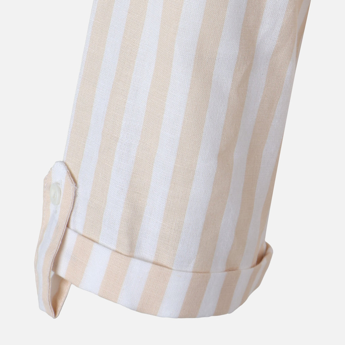 Women 3/4 Sleevr Linen Blend Shirt Stripe Dress