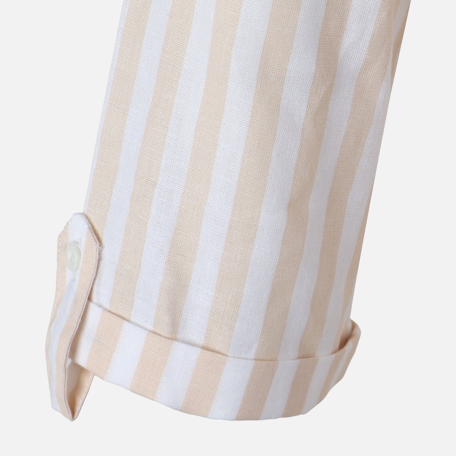 Women 3/4 Sleevr Linen Blend Shirt Stripe Dress