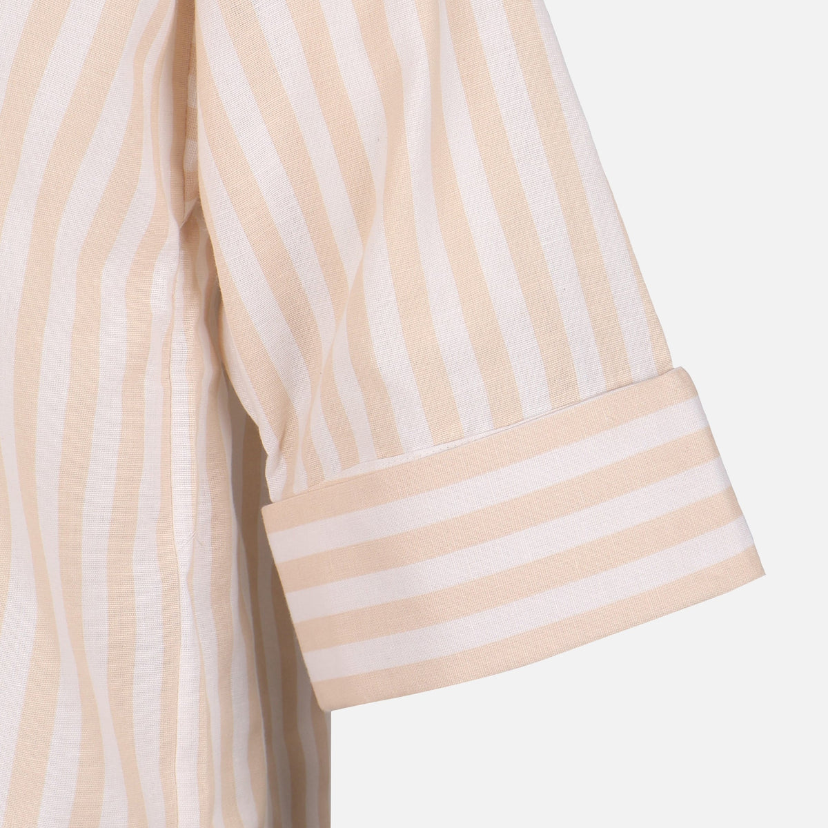 Women Long Sleeve Linen Blend Stripes Shirt