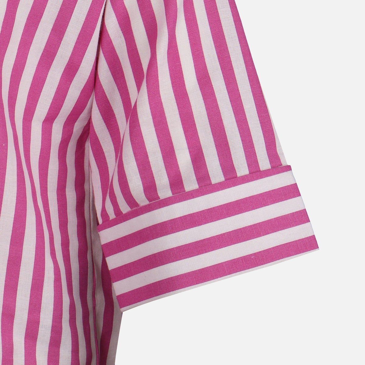 Women Long Sleeve Linen Blend Stripes Shirt