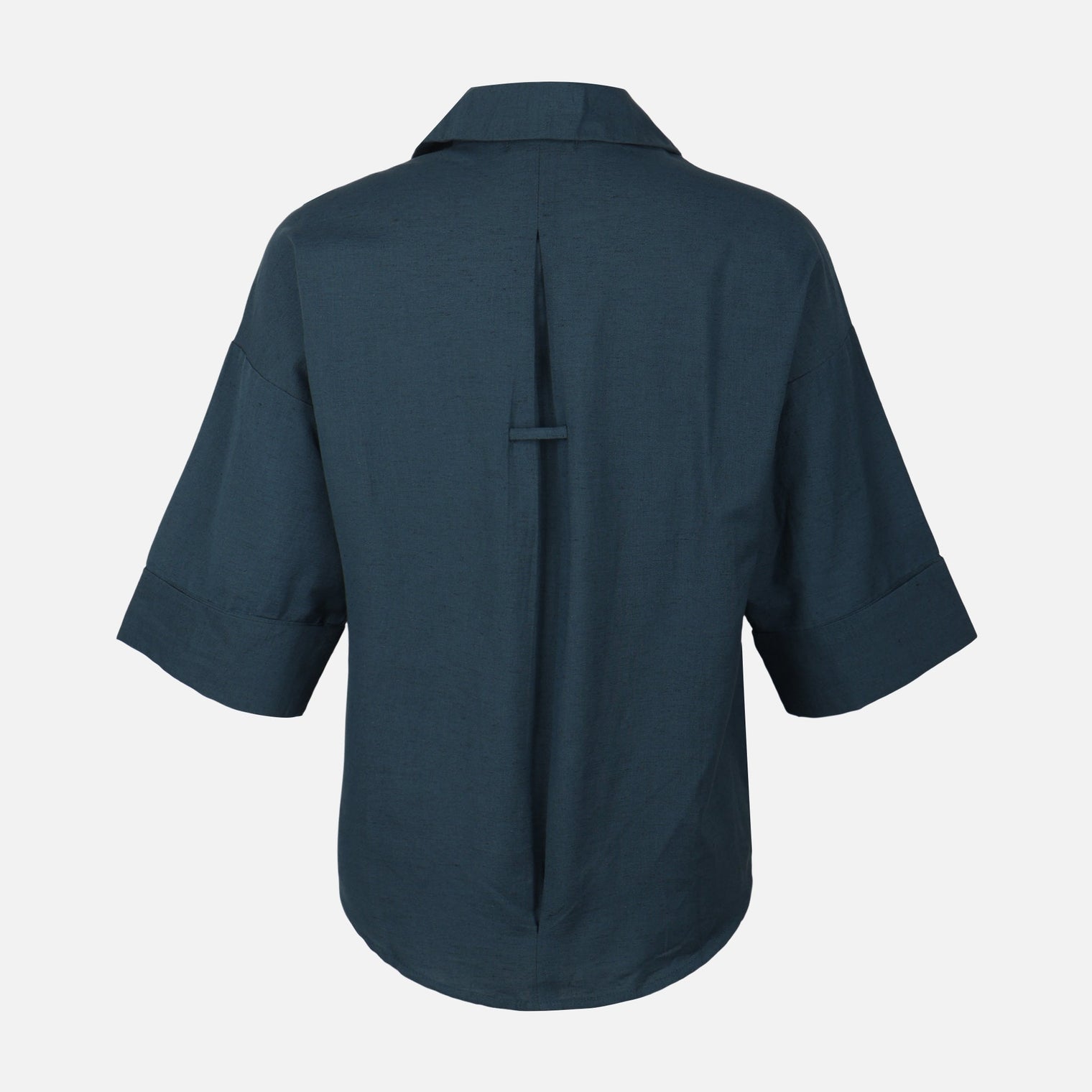 Women Long Sleeve Linen Blend Solid Shirt