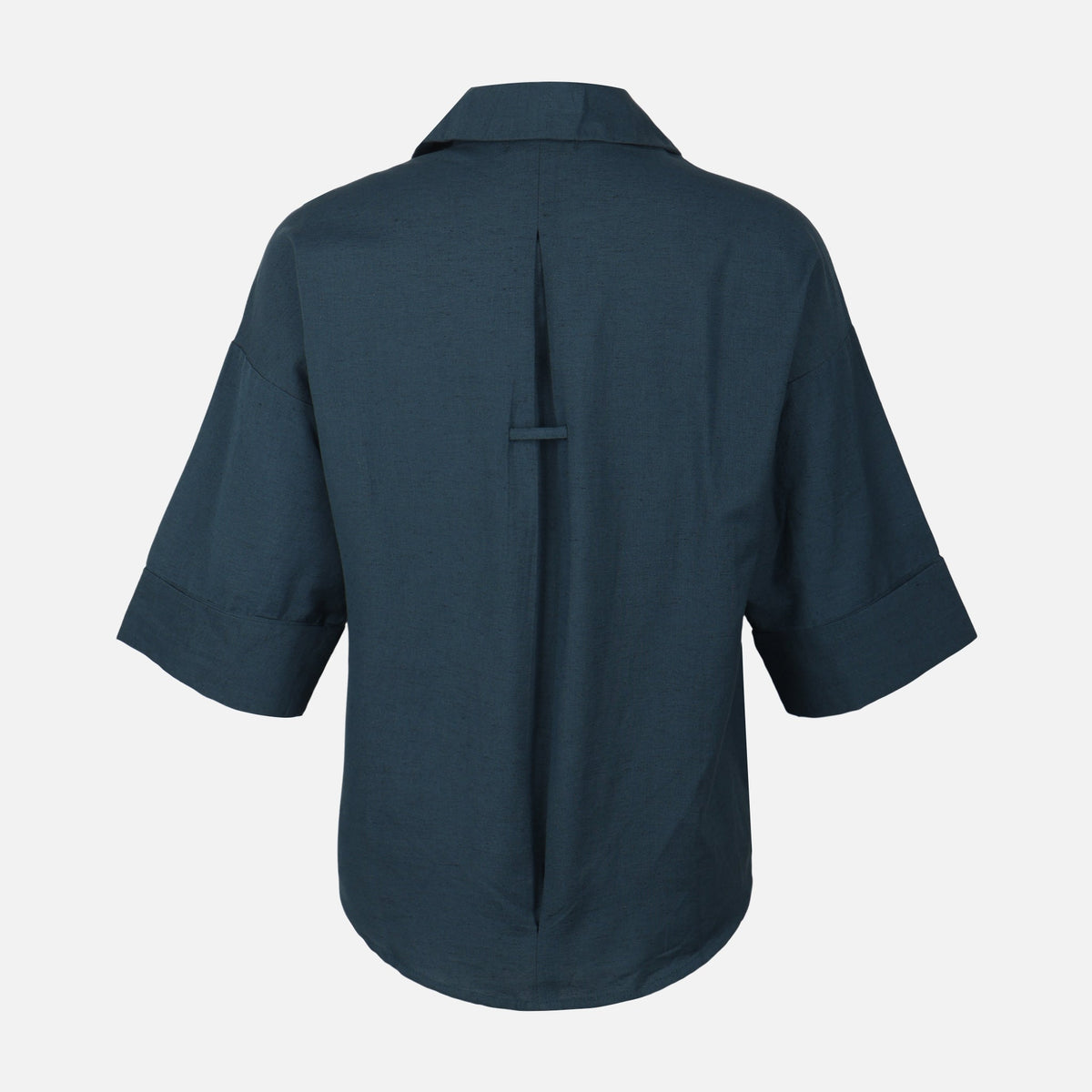 Women Long Sleeve Linen Blend Solid Shirt