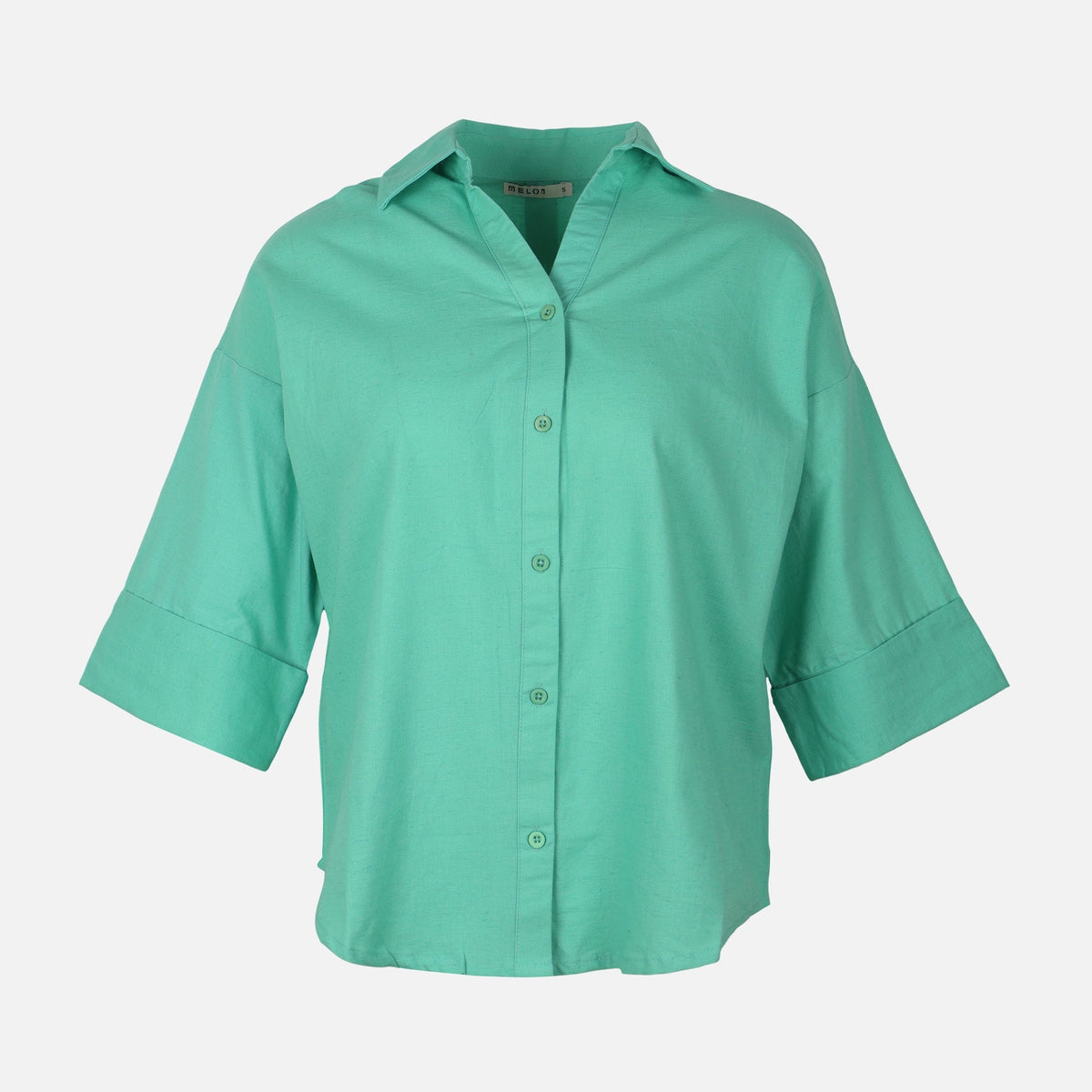 Women Long Sleeve Linen Blend Solid Shirt