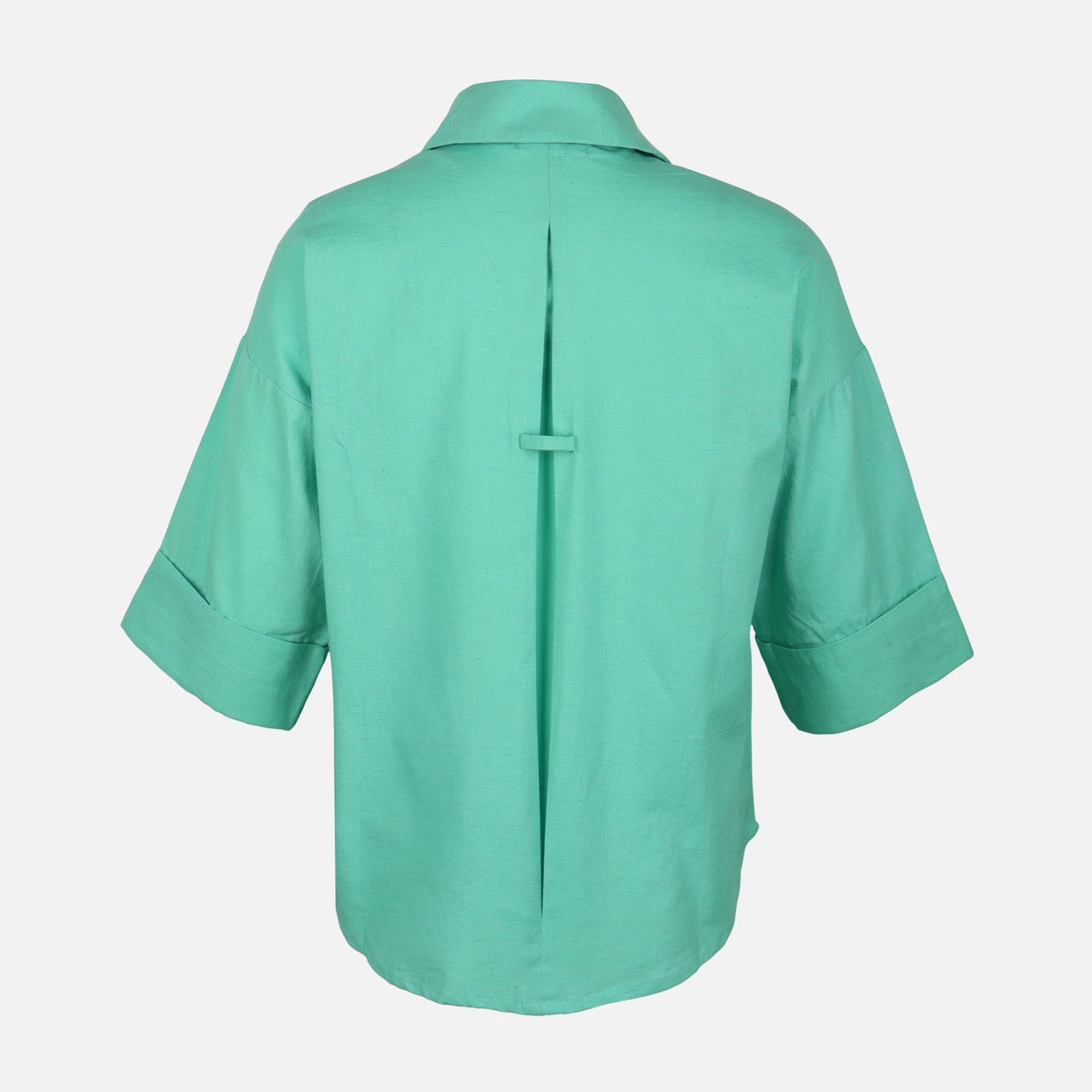Women Long Sleeve Linen Blend Solid Shirt