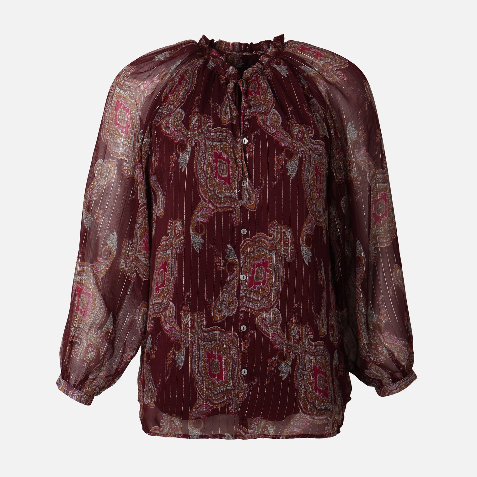 Women Lurex Long Sleeve Shirt