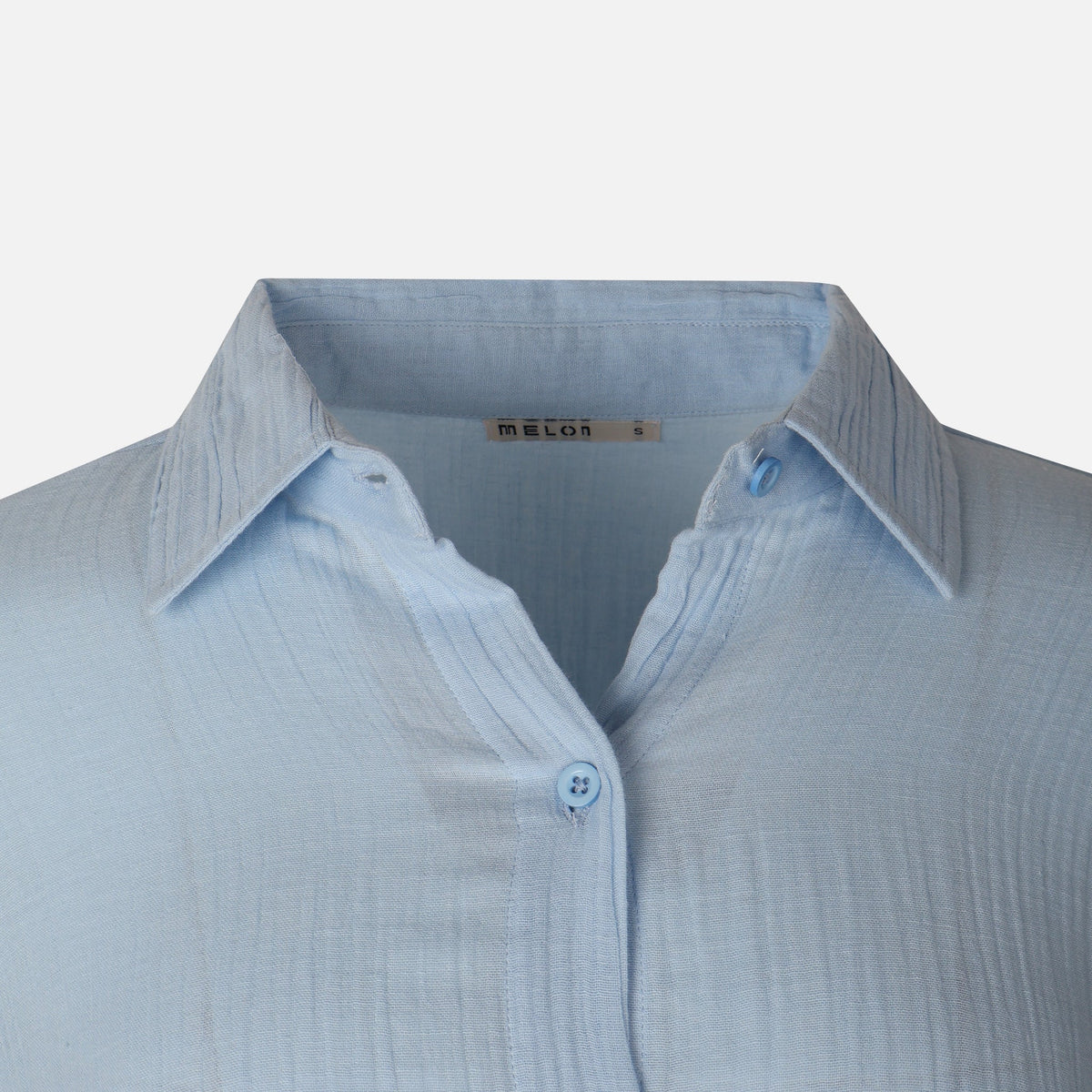 Women Long Sleeve Cotton Double Cloth Solid Shirt