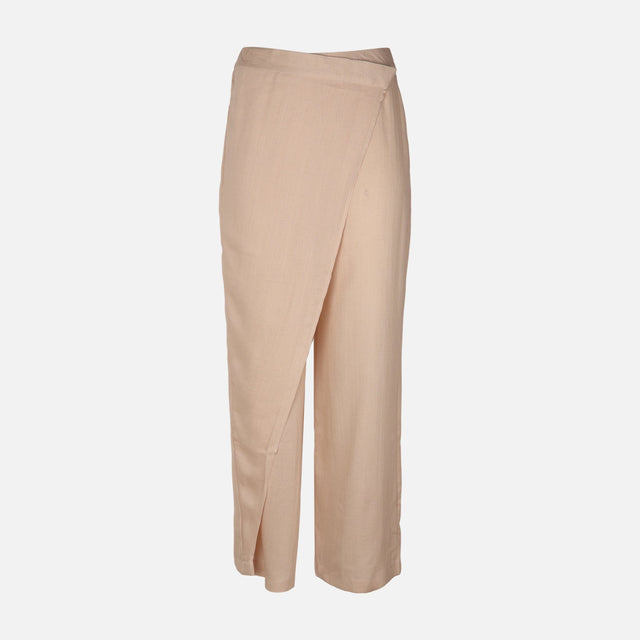 Women Draped Wrap Straight Leg Pant