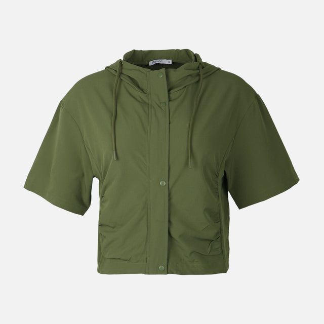 Women Oversized Hooded Shacket