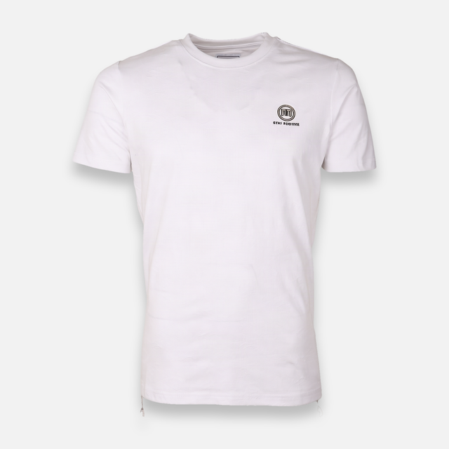 Men Jacquard Round Neck Short Sleeve T-Shirt