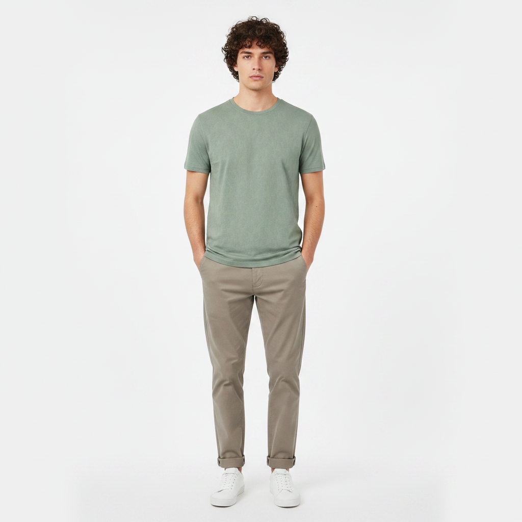Men Structure T-Shirt Round Neck