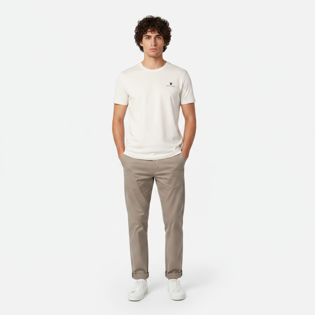 Men Structure T-Shirt Round Neck