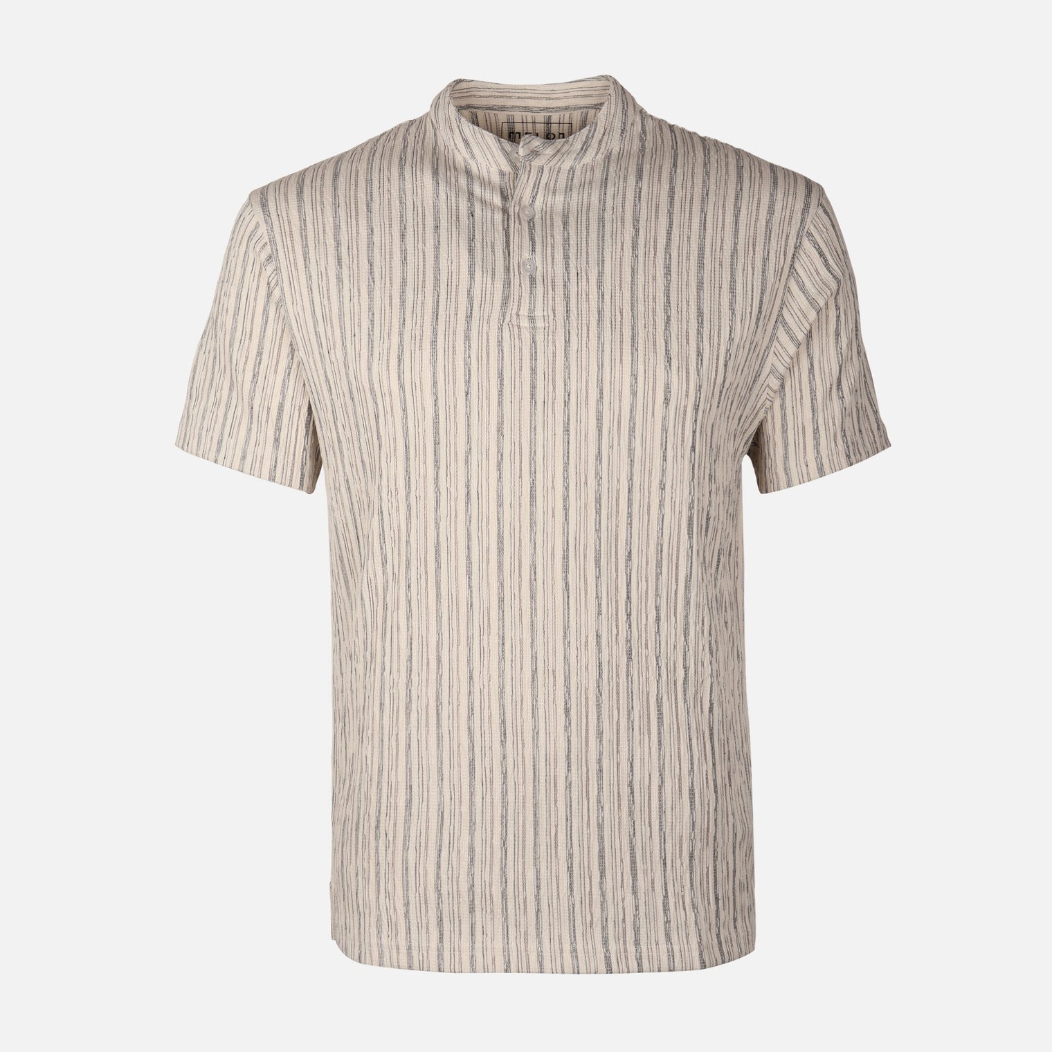 Men Structure T-Shirt Henley Neck