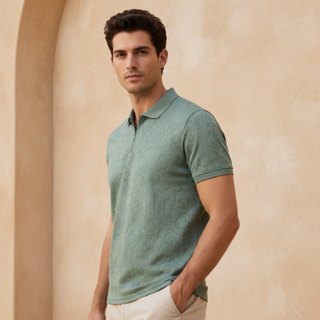 Men Shorts Sleeve Structure Polo T-Shirt