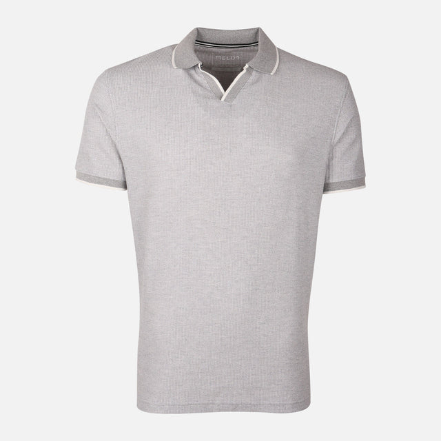 Men Structured Polo V-Neck Opening