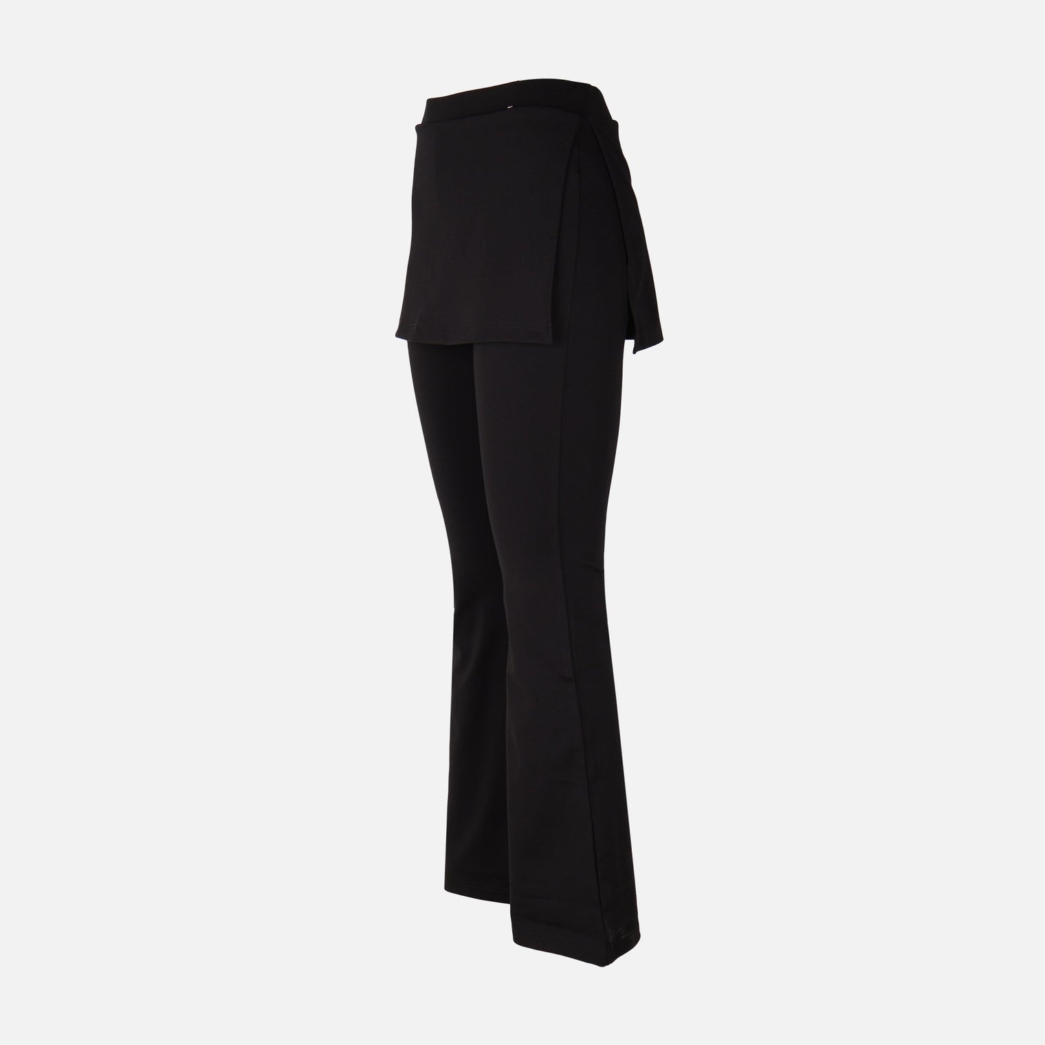 Women Wrap Flare Fit Jersey Pants With Skirt Overlay