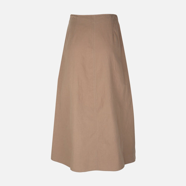 Women Linen Blend Maxi Skirt