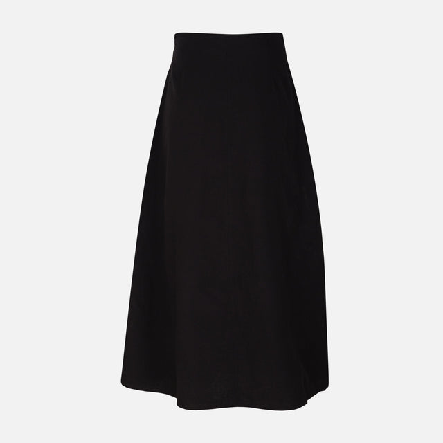 Women Linen Blend Maxi Skirt